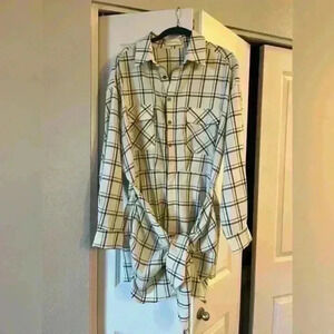 Plaid romper holiday outfit